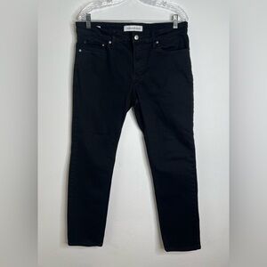 Calvin Klein Jeans Mens 33x30 Black 5 Pocket Easy Fit Straight Leg